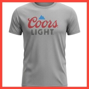 Coors Light Beer Graphic T-Shirt Mens Medium Gray M&O Gold 4800 Short Sleeve